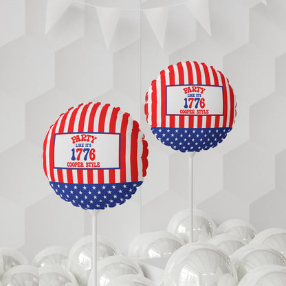 Party Like It's 1776 Personalized Patriotic July 4th Home Decor Party Round Balloon USA Flag