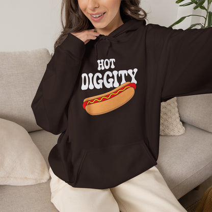 Hot Diggity Dog Hot Dog Hoodie | Hot Dog Lover Gift White