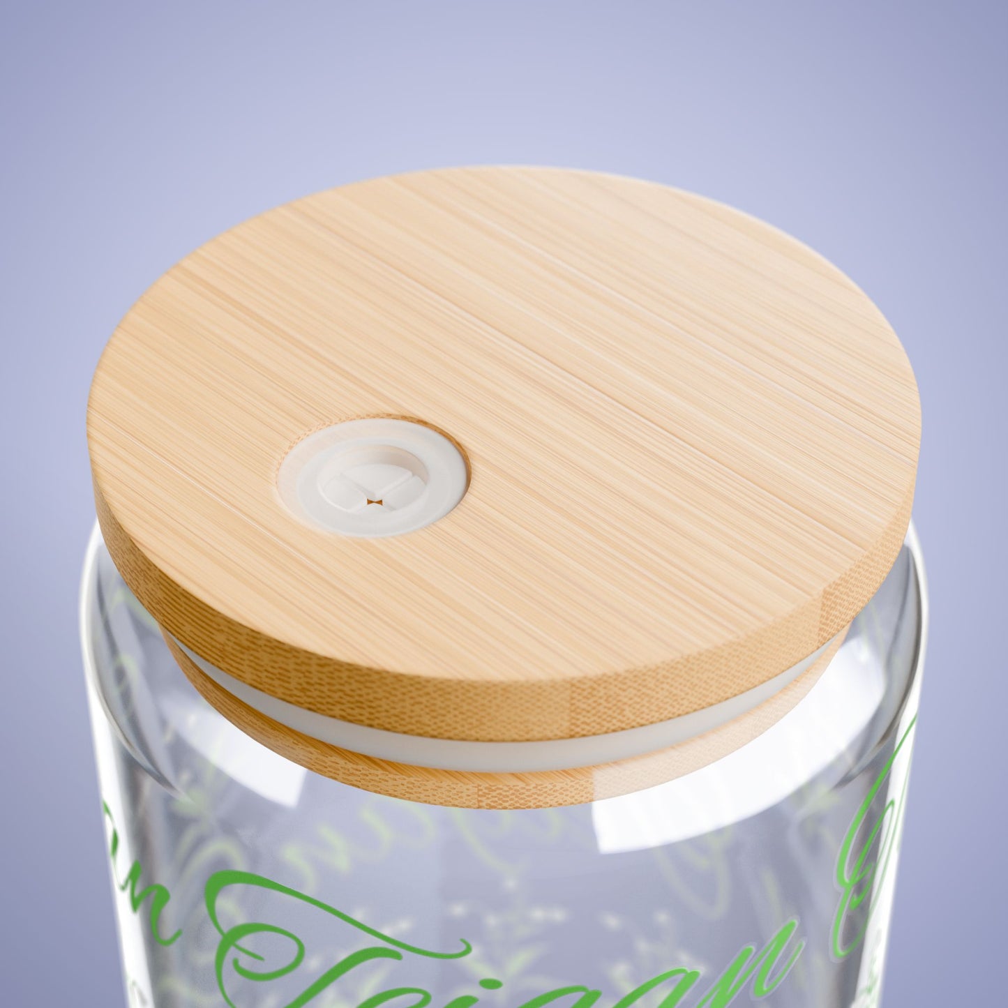 May Birthday Lily of the Valley Floral Personalized Sipper Glass Bamboo Lid