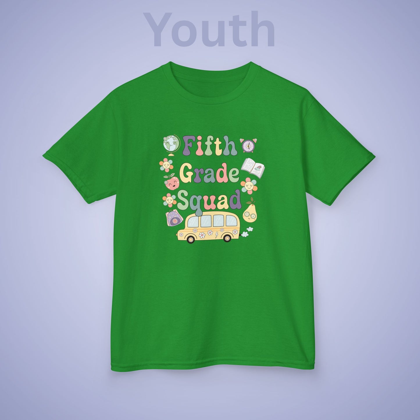 Fifth Grade Squad Retro Fun Kids Cotton T Shirt Back To School Youth
