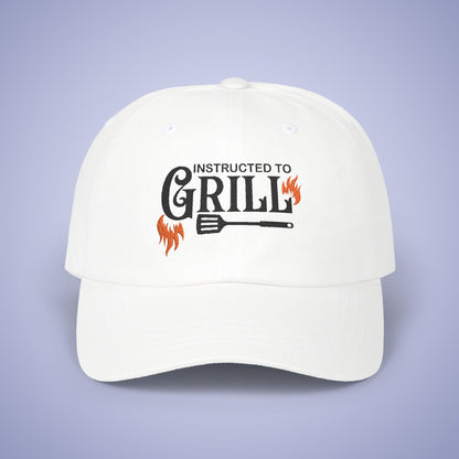 Instructed to Grill Embroidered Classic Dad Cap Unisex Black Embroidery Gift