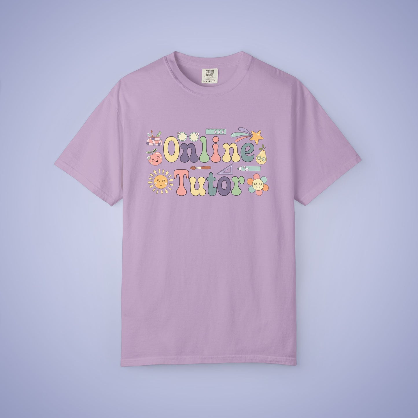 Online Tutor Teacher T Shirt Retro Comfort Colors Unisex Back to School