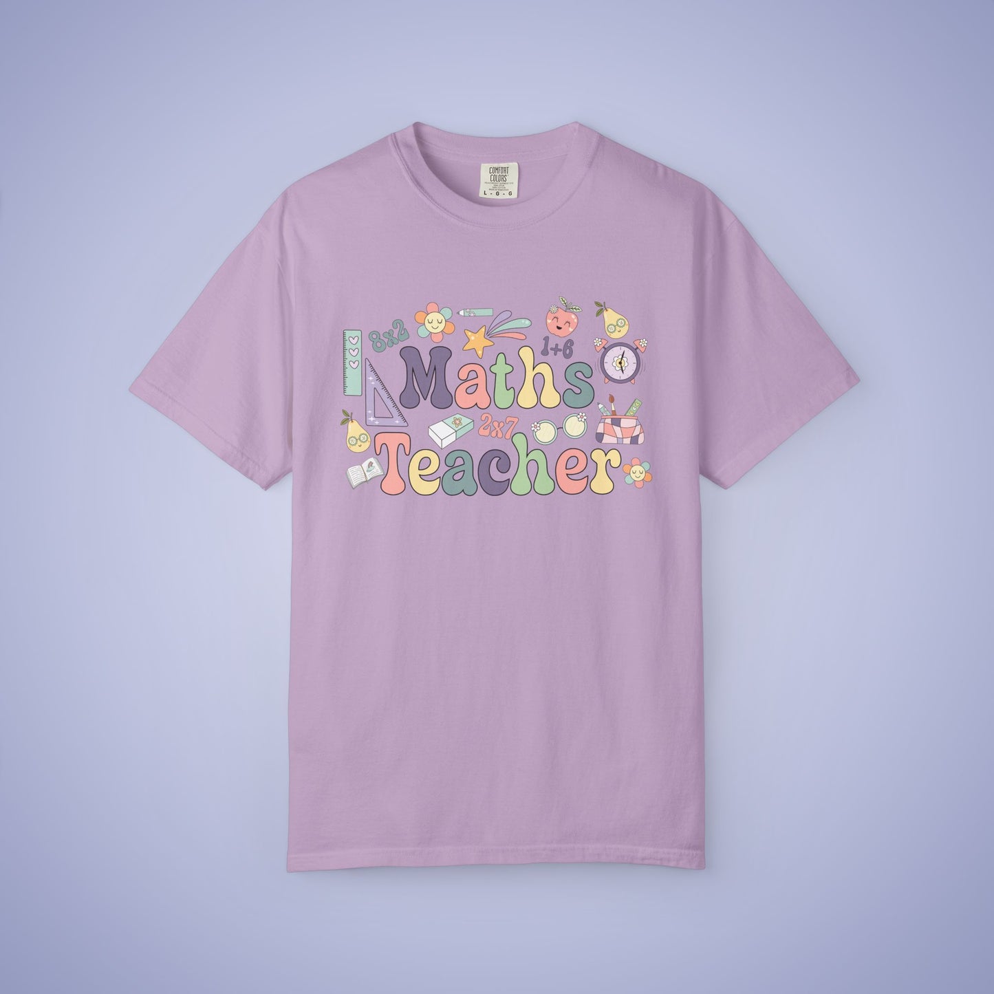 Maths Teacher T Shirt Retro Comfort Colors Unisex Back to School