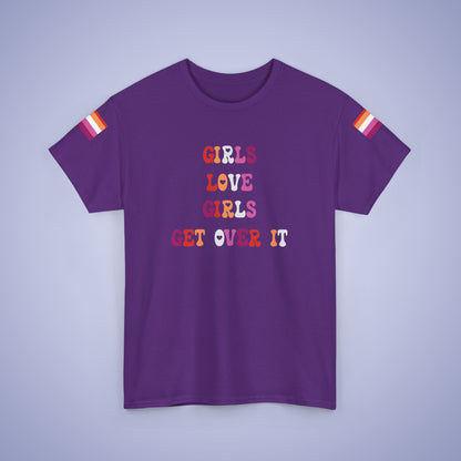 Girls Love Girls Get Over It Lesbian LGBT Pride Month Matching  T Shirt Unisex