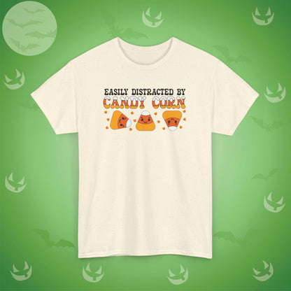 Easily Distracted By Candy Corn Black Halloween Candy Unisex T Shirt
