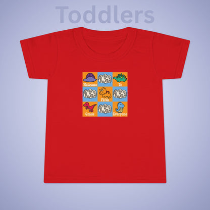 Fifth Grade Fun Dinosaurs Kids Cotton T Shirt Back To School Toddler