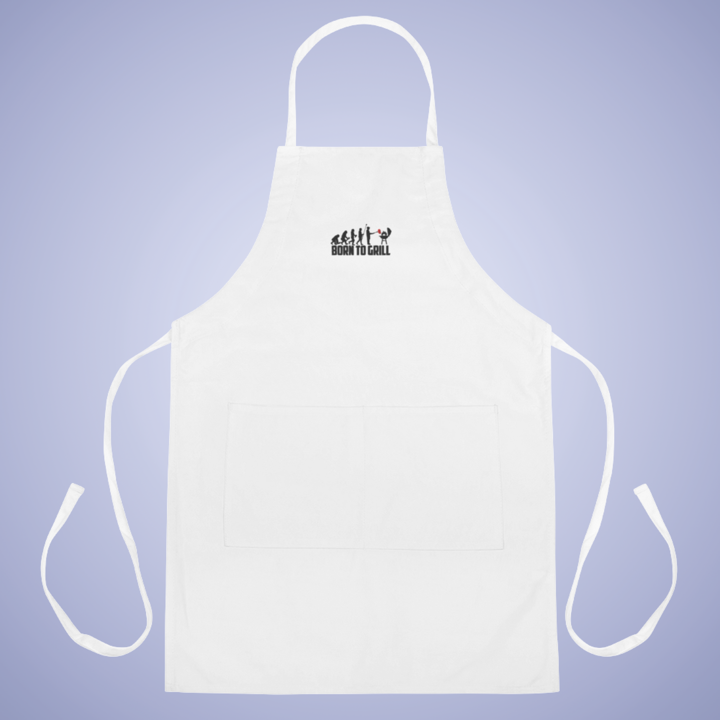 Born to Grill White Embroidered Funny Apron GIft