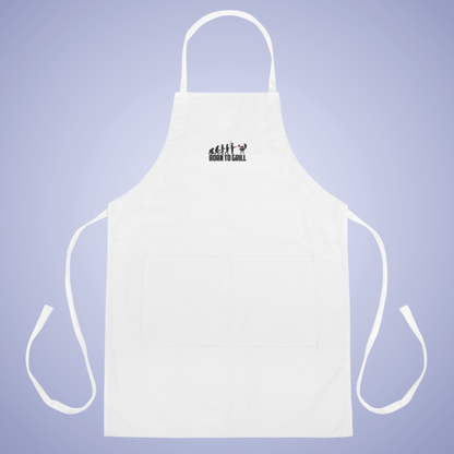 Born to Grill White Embroidered Funny Apron GIft