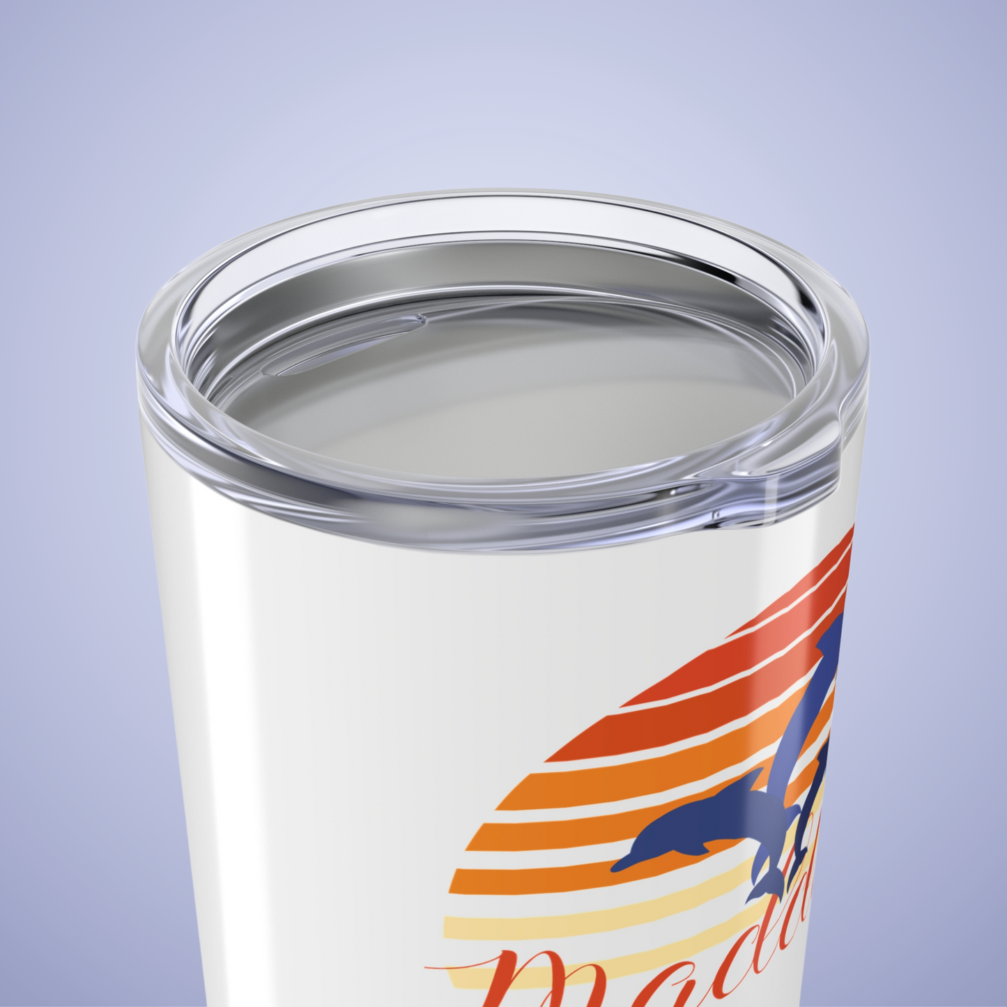 Dolphin Paradise Personalized Name Tumbler Birthday Gift White