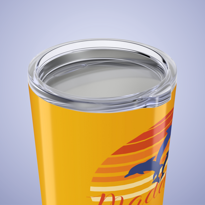Dolphin Paradise Personalized Name Tumbler Birthday Gift Yellow
