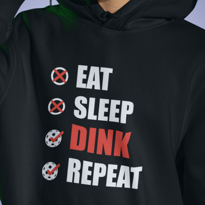 Eat Sleep Dink Repeat Pickleball Hoodie | Funny Pickleball Lover Gift White Version