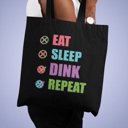 Eat Sleep Dink Repeat Pickleball Tote Bag | Pickleball Lover Gift