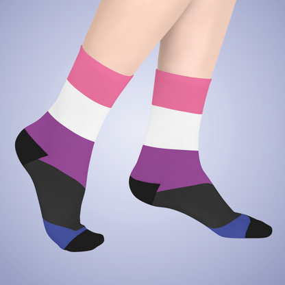 Gender Fluid Mid Length Socks Pride Month LGBTQ Event Gift Apparel