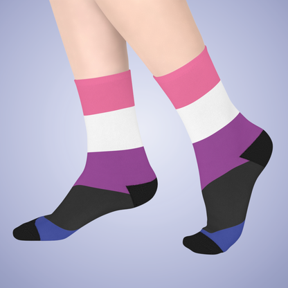 Gender Fluid Mid Length Socks Pride Month LGBTQ Event Gift Apparel