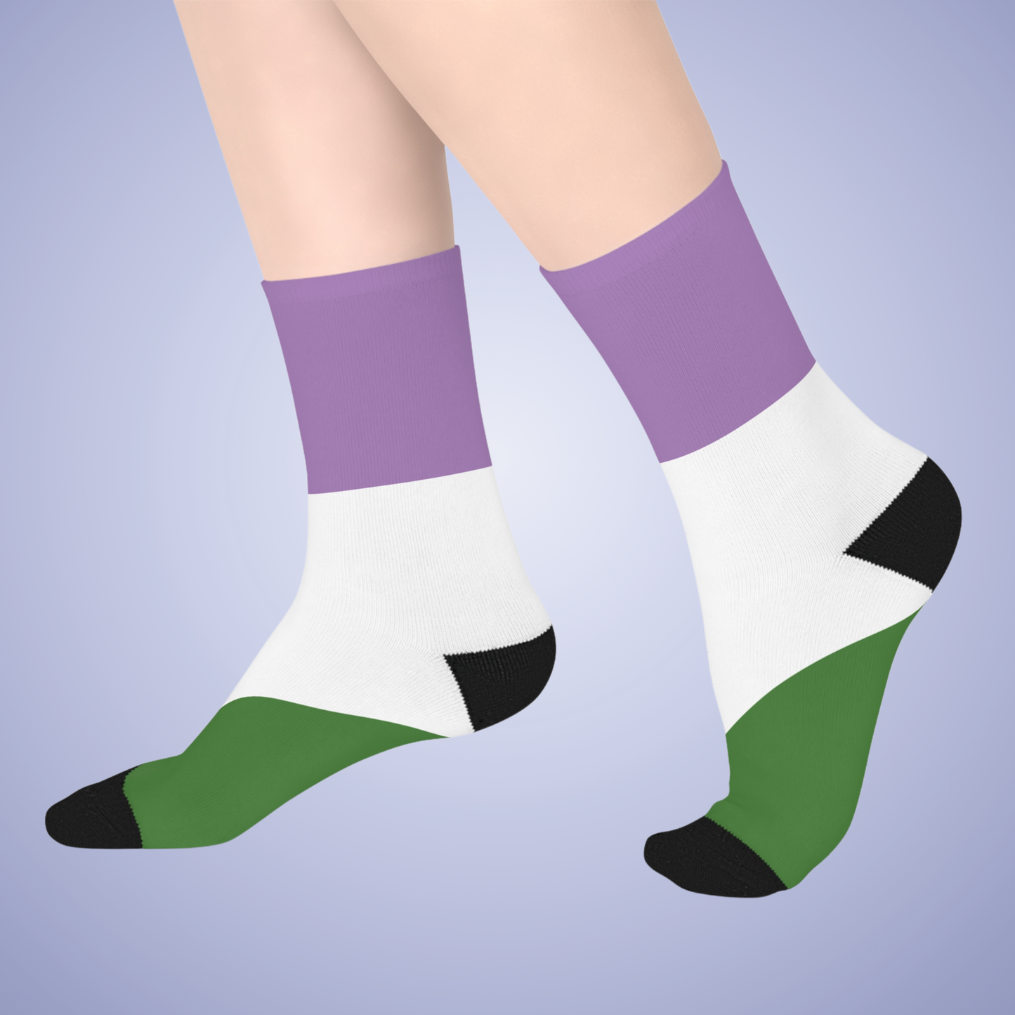 Gender Queer Mid Length Socks Pride Month LGBTQ Event Gift Apparel