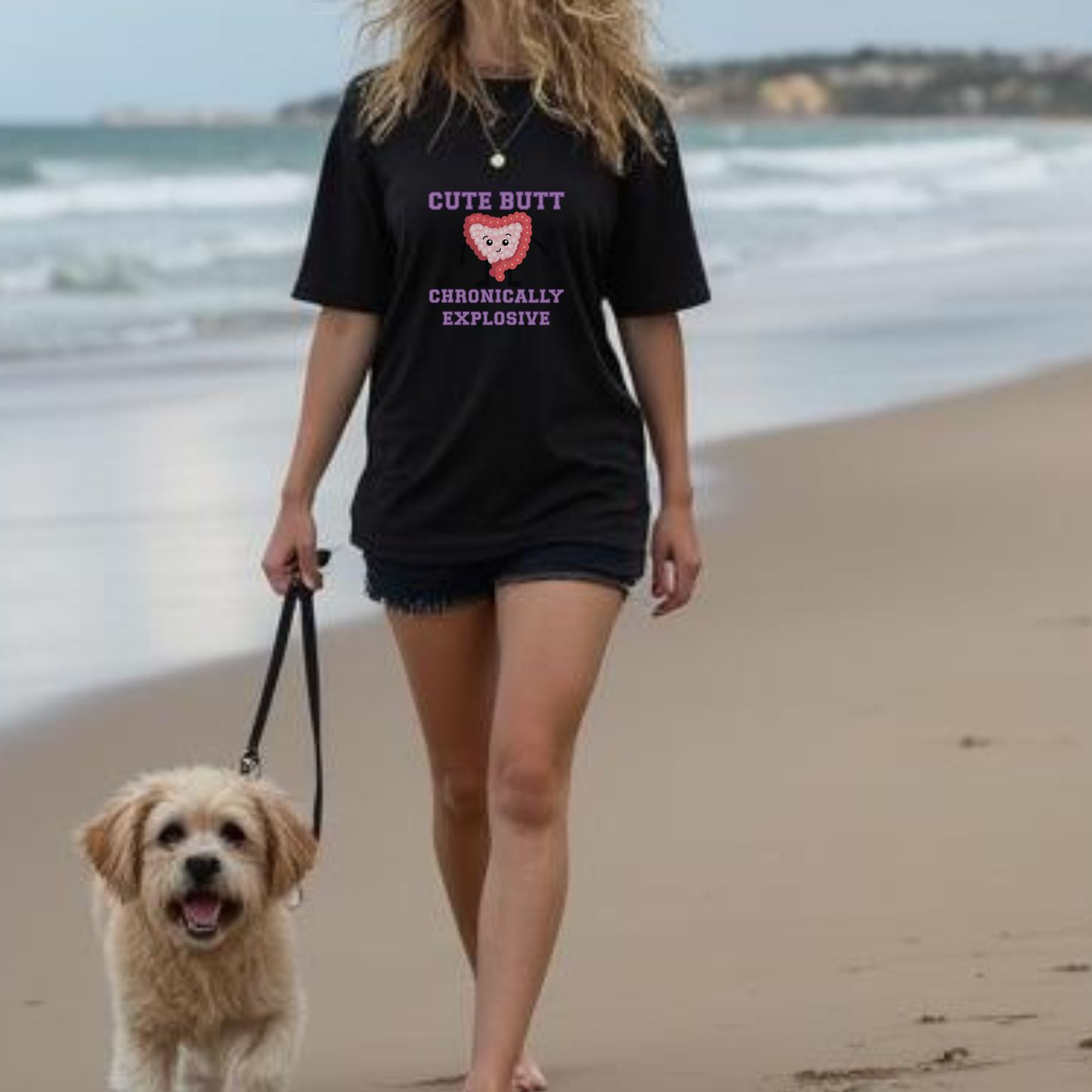 Cute Butt Chronically Explosive Graphic Tee IBS Awareness Month Funny Unisex T Shirt