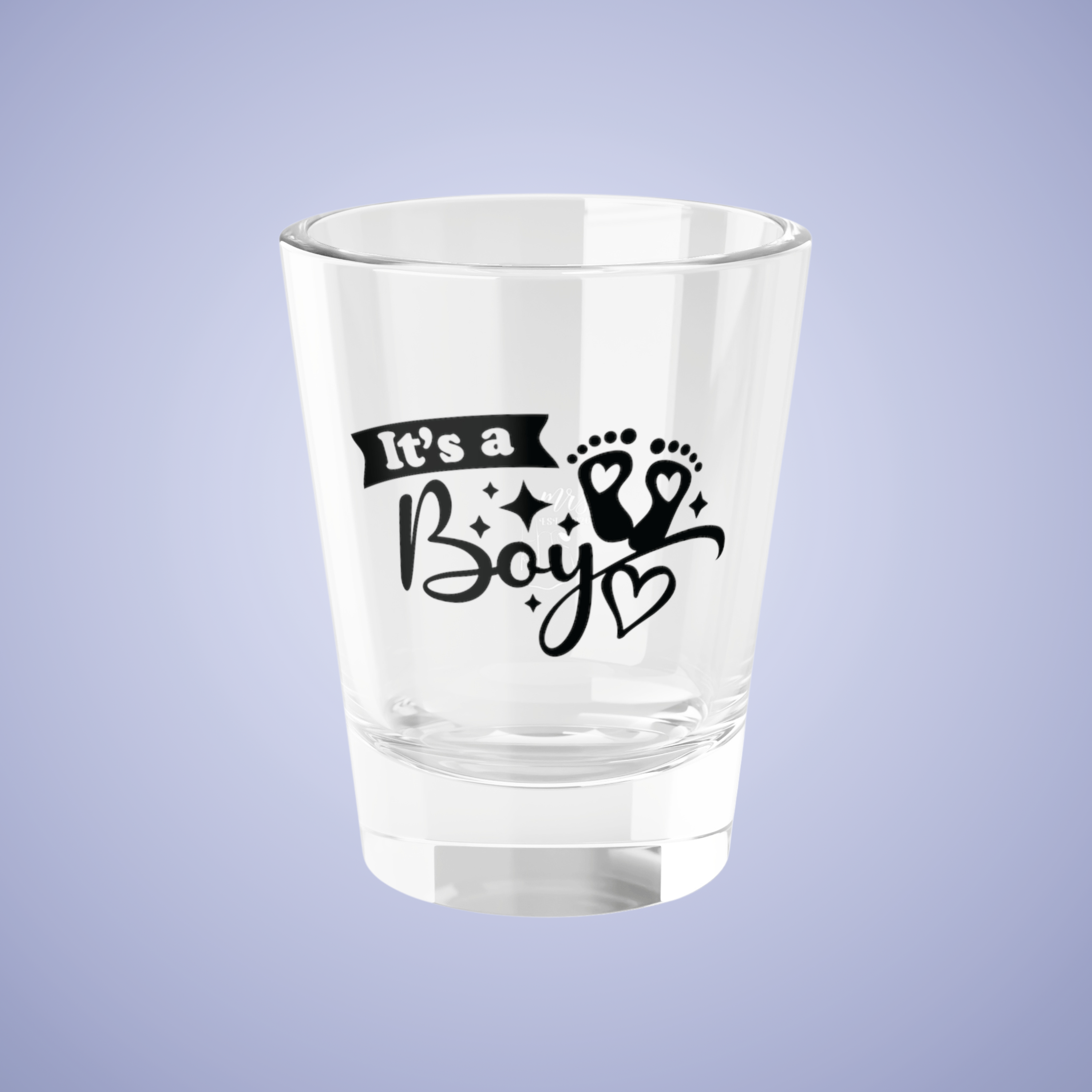 Its a Boy Baby Announcement Gender Reveal Shot Glass Black