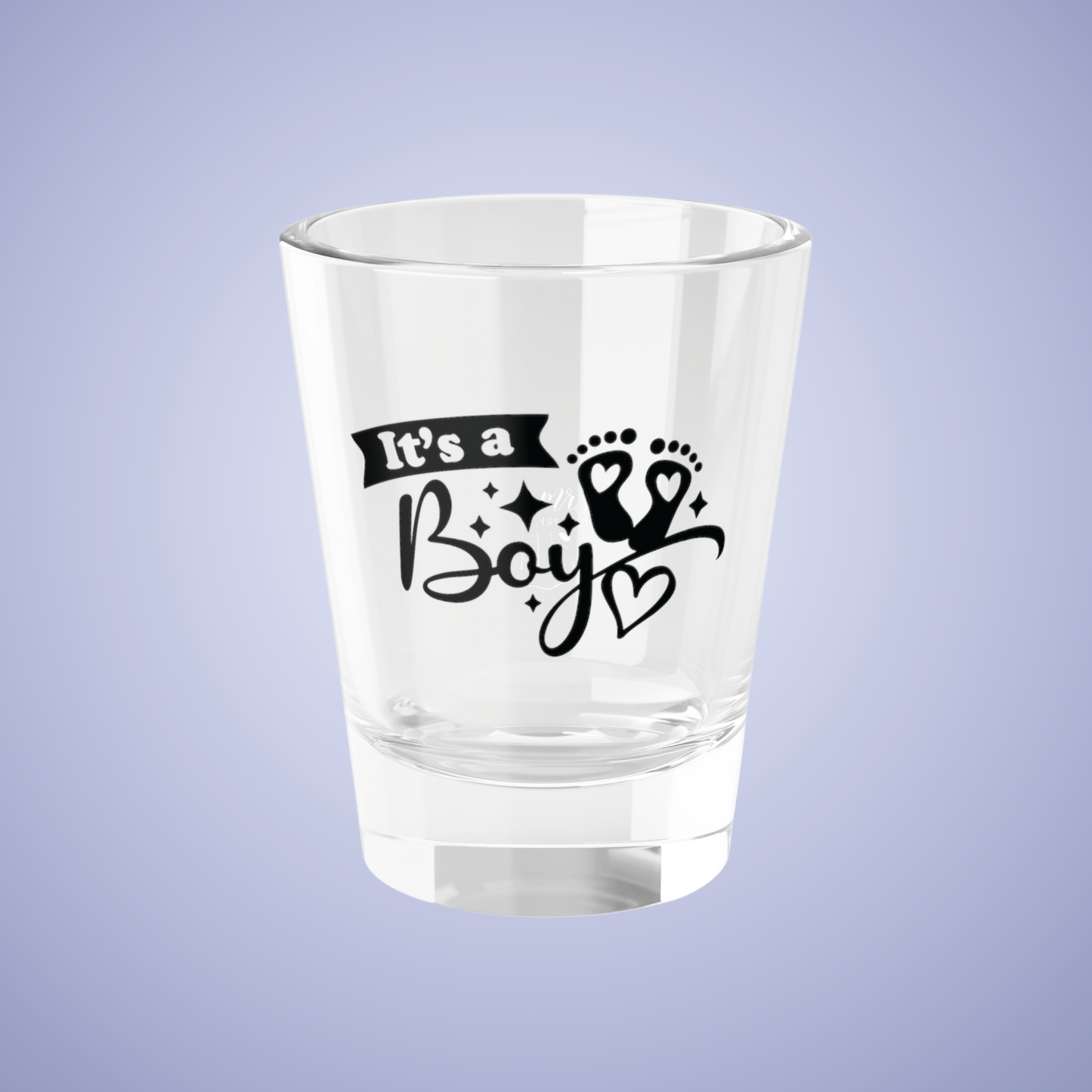Its a Boy Baby Announcement Gender Reveal Shot Glass Black