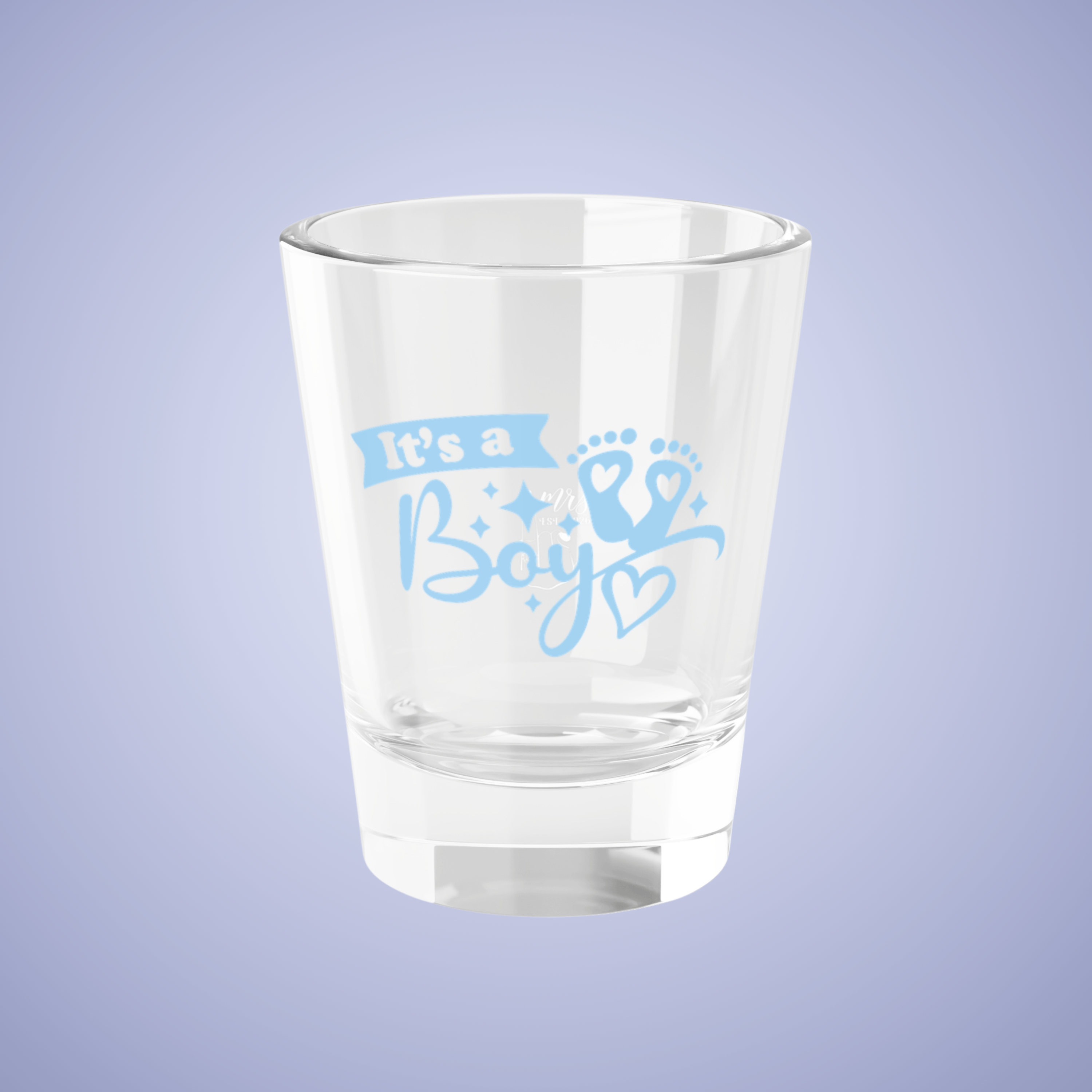 Its a Boy Baby Announcement Gender Reveal Shot Glass Blue