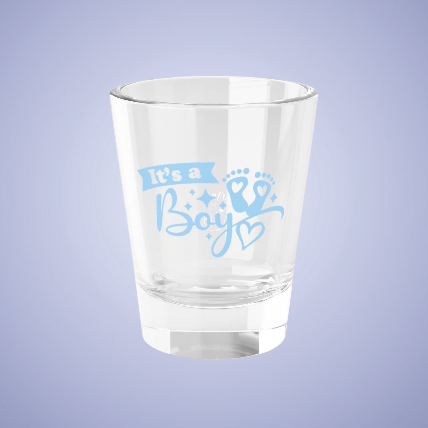 Its a Boy Baby Announcement Gender Reveal Shot Glass Blue