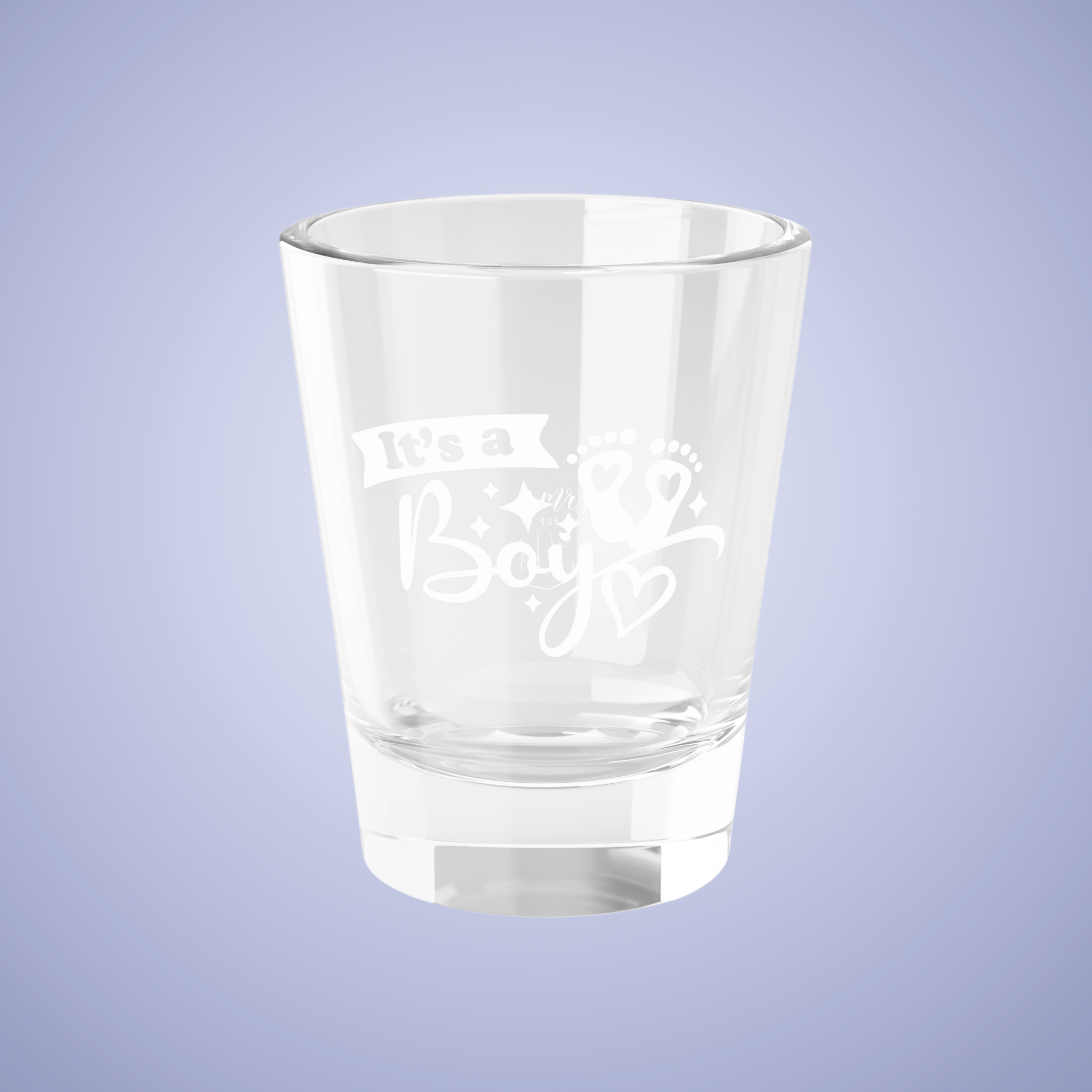 Its a Boy Baby Announcement Gender Reveal Shot Glass White