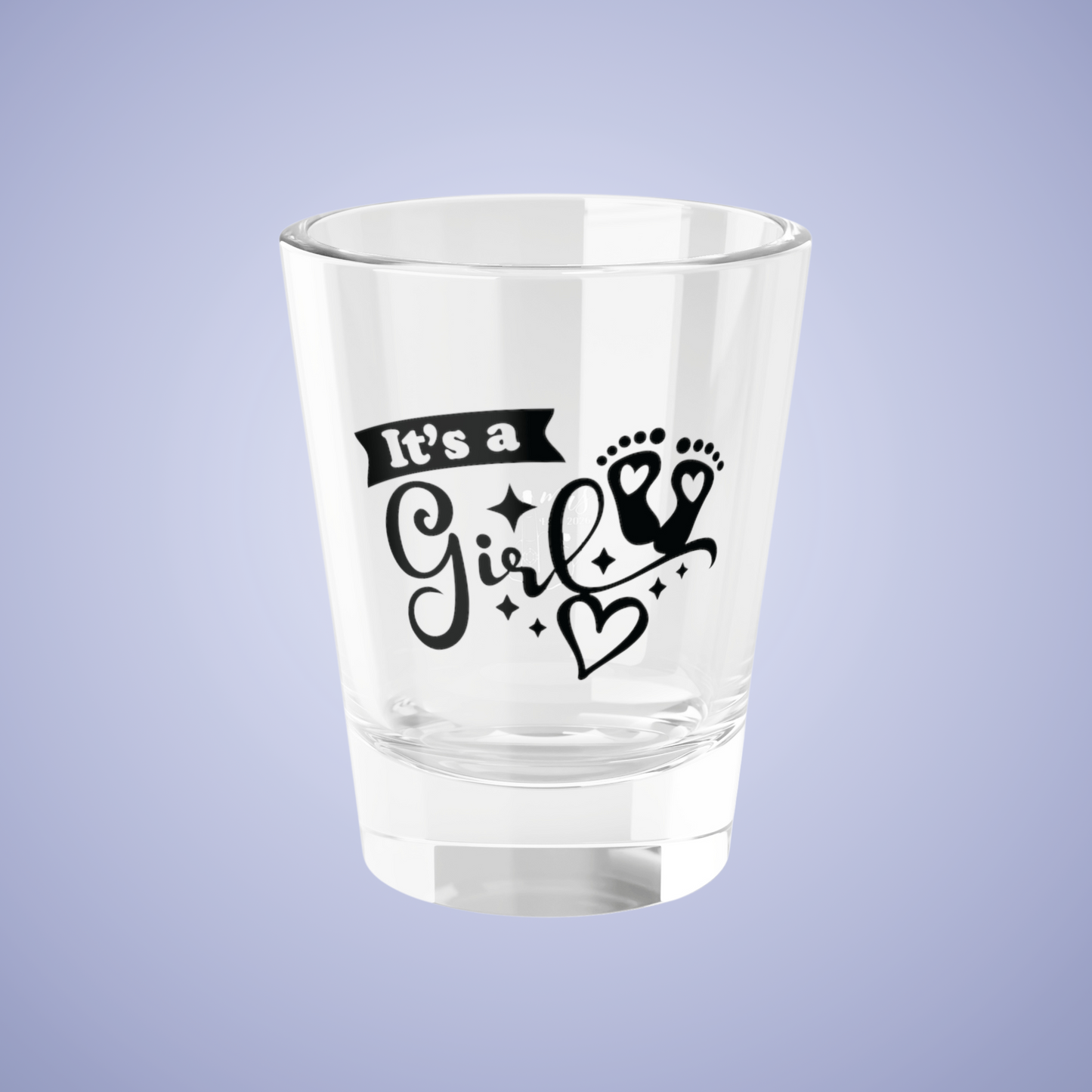 Its a Girl Baby Announcement Gender Reveal Shot Glass Black
