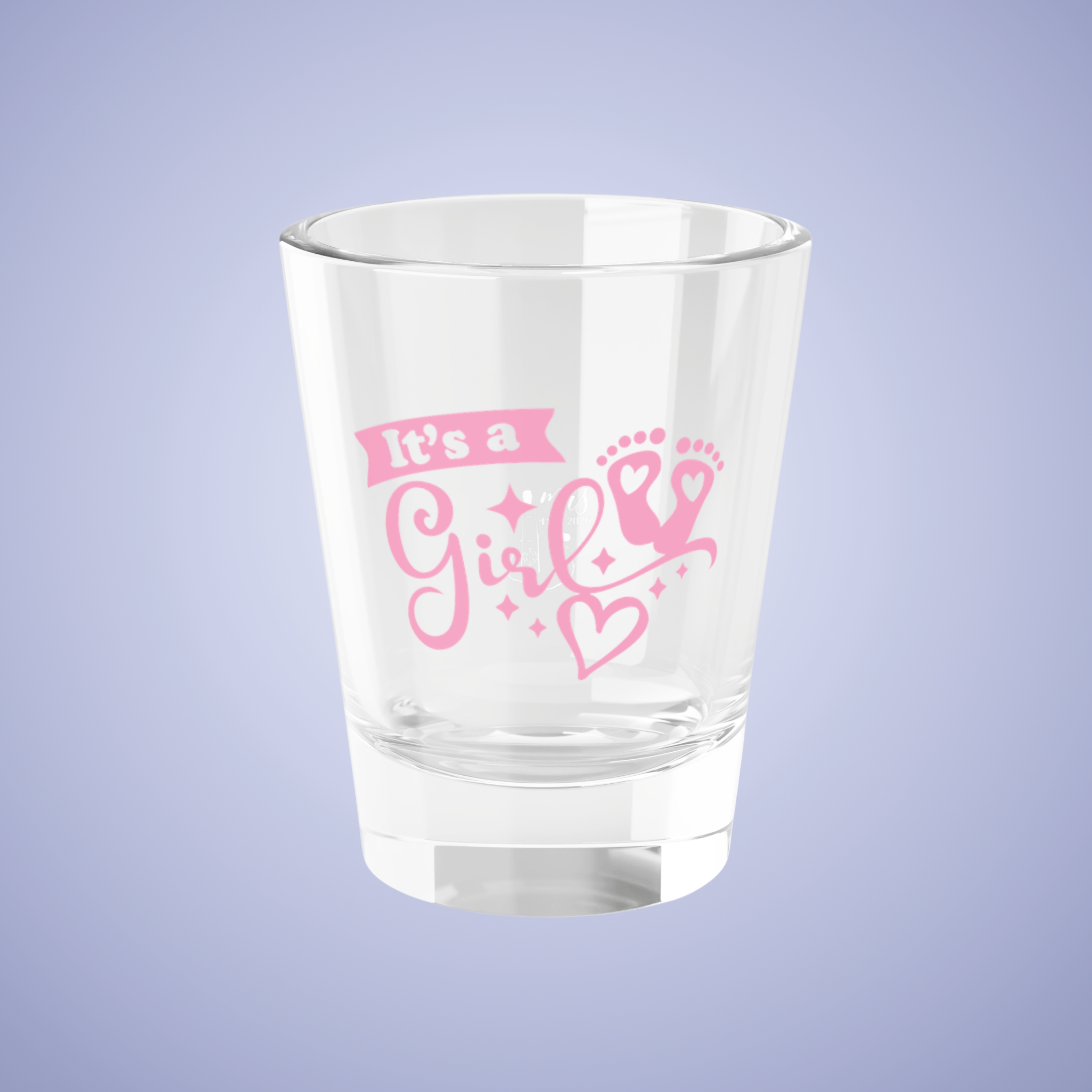 Its a Girl Baby Announcement Gender Reveal Shot Glass Pink