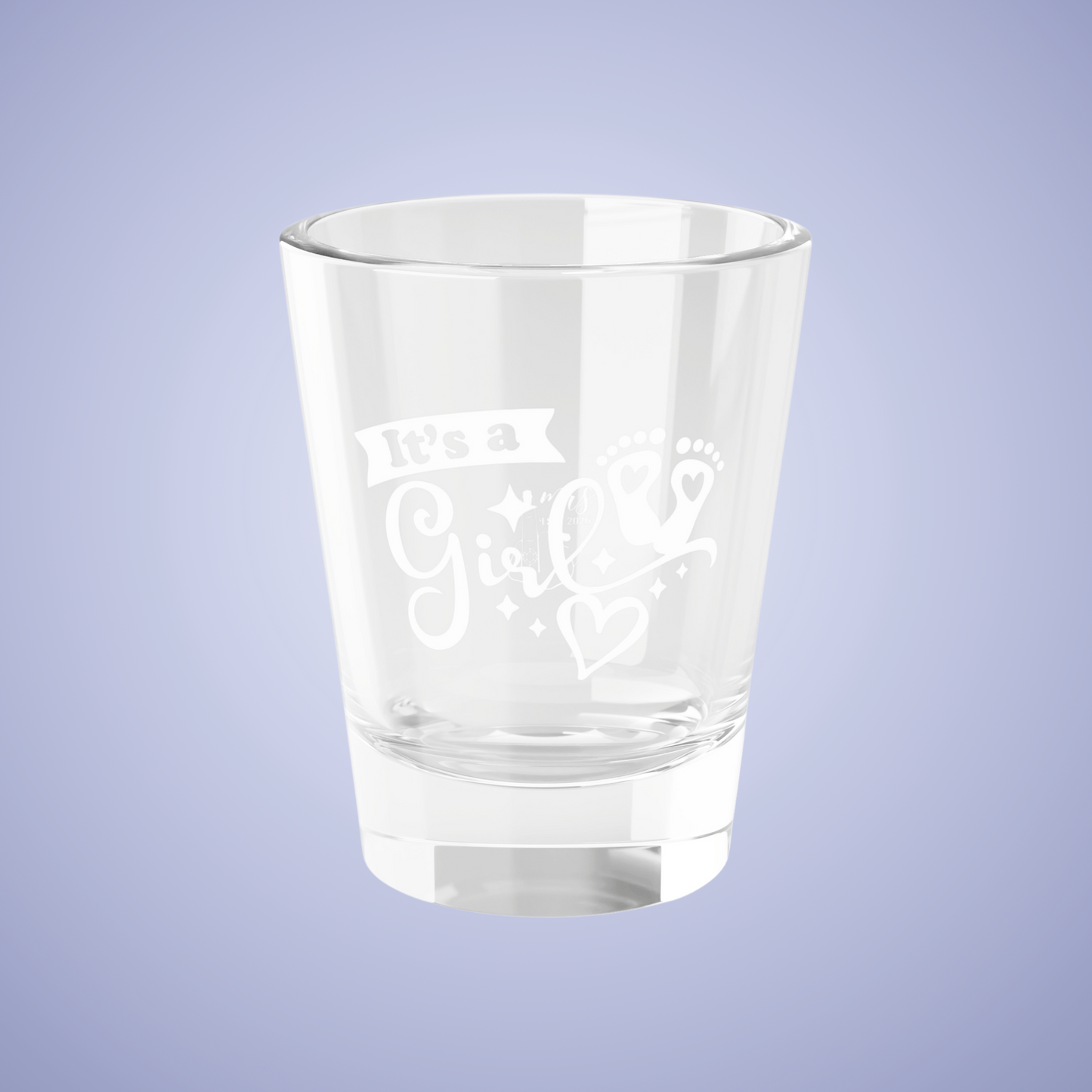 Its a Girl Baby Announcement Gender Reveal Shot Glass White