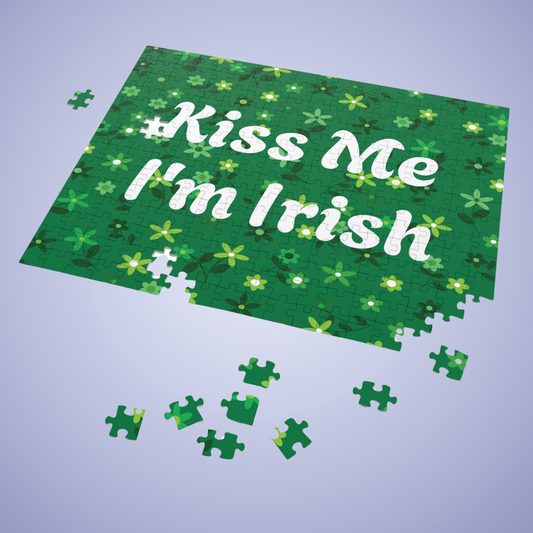St. Patrick's Day Jigsaw Puzzle with Tin - 'Kiss Me I'm Irish' Design