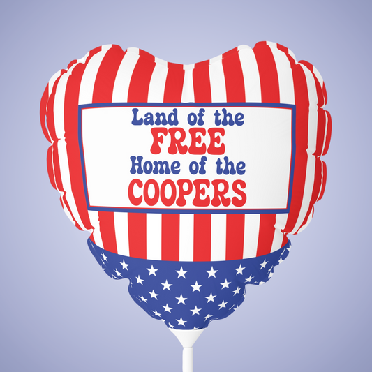 Land of the Free Personalized Patriotic July 4th Home Decor Party Balloon USA Flag