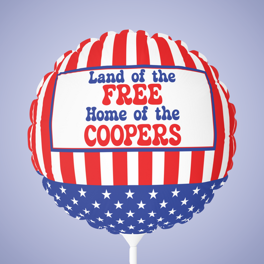 Land of the Free Personalized Patriotic July 4th Home Decor Party Round Balloon USA Flag