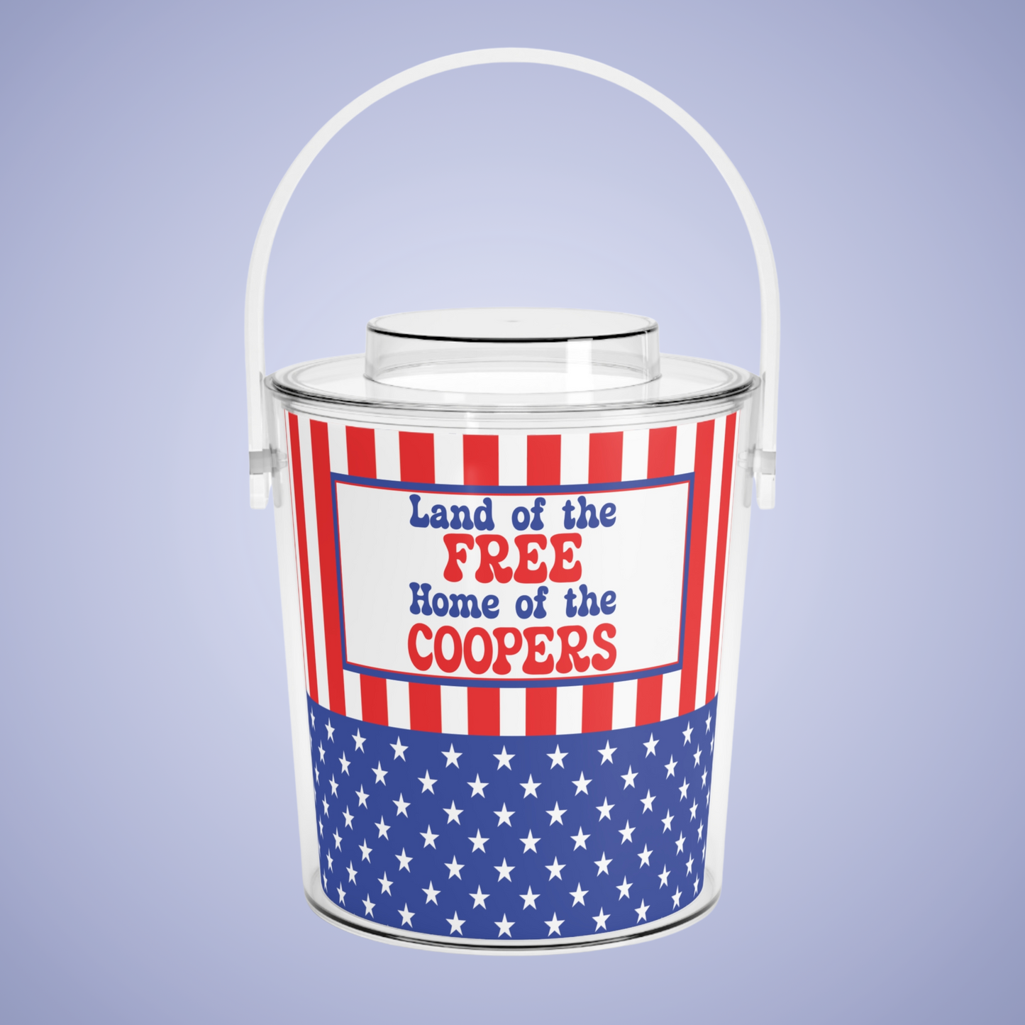 Land of the Free Personalized Patriotic July 4th Home Decor Ice Bucket USA Flag