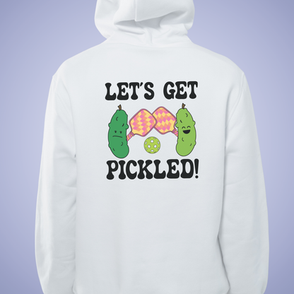 Lets Get Pickled Funny Pickleball Hoodie | Alcohol Drinking Pickleball Pickleball Lover Gift Black Version