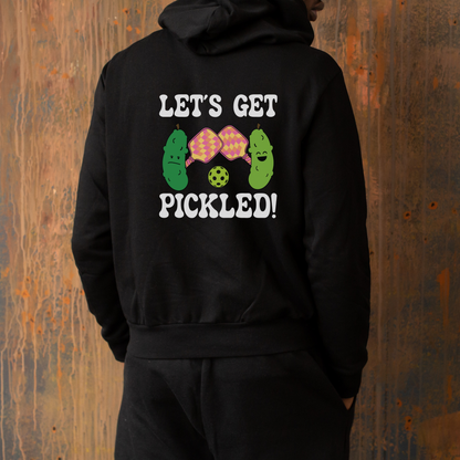 Lets Get Pickled Funny Pickleball Hoodie | Alcohol Drinking Pickleball Pickleball Lover Gift White Version