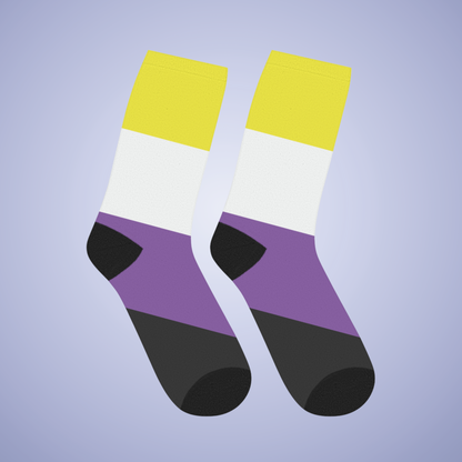 Non Binary Mid Length Socks Pride Month LGBTQ Event Gift Apparel
