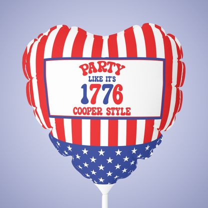 Party Like It's 1776 Personalized Patriotic July 4th Home Decor Party Balloon USA Flag