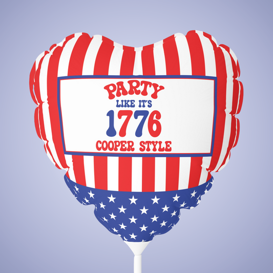 Party Like It's 1776 Personalized Patriotic July 4th Home Decor Party Balloon USA Flag