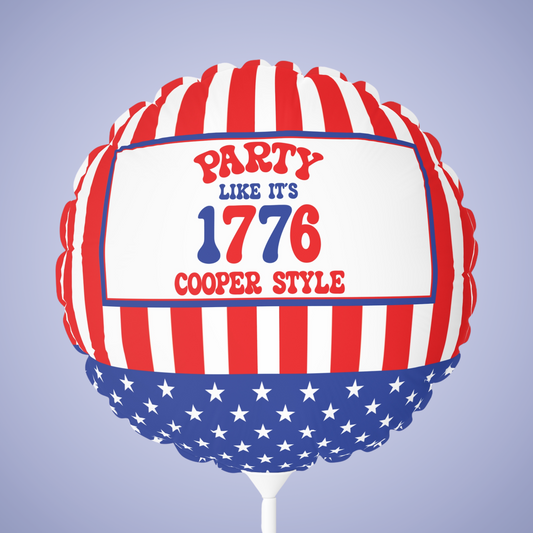 Party Like It's 1776 Personalized Patriotic July 4th Home Decor Party Round Balloon USA Flag