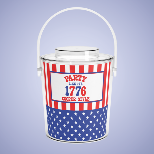 Party Like It's 1776 Personalized Patriotic July 4th Home Decor Ice Bucket USA Flag