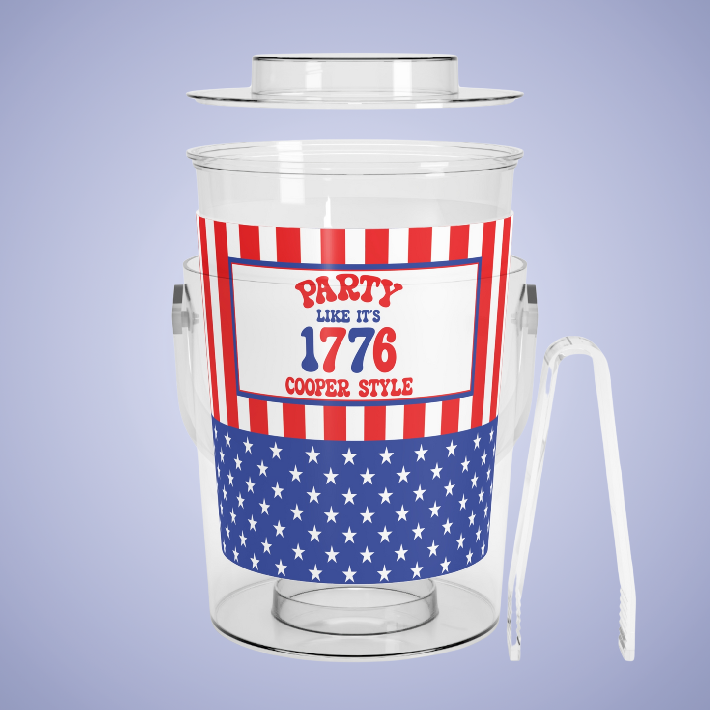 Party Like It's 1776 Personalized Patriotic July 4th Home Decor Ice Bucket USA Flag