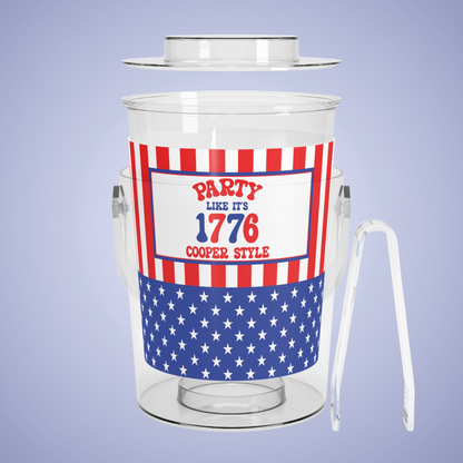 Party Like It's 1776 Personalized Patriotic July 4th Home Decor Ice Bucket USA Flag