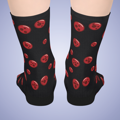Pepperoni Patterned Black Mid Length Pizza Lover Socks Gift Apparel