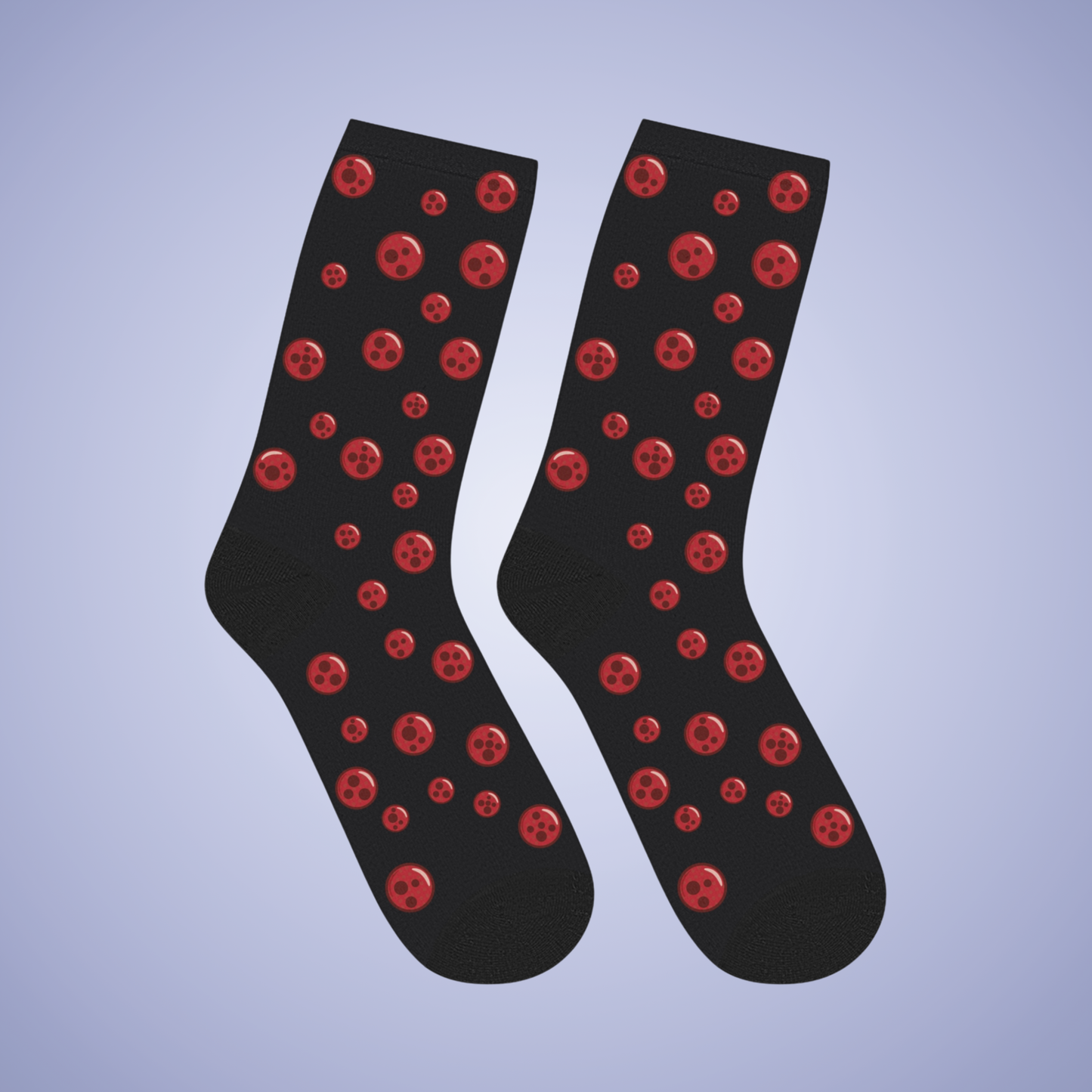 Pepperoni Patterned Black Mid Length Pizza Lover Socks Gift Apparel