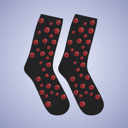 Pepperoni Patterned Black Mid Length Pizza Lover Socks Gift Apparel