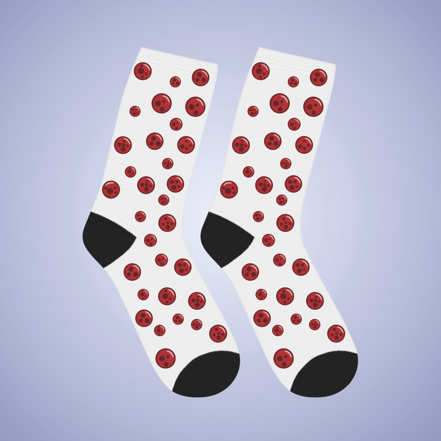 Pepperoni Patterned White Mid Length Pizza Lover Socks Gift Apparel