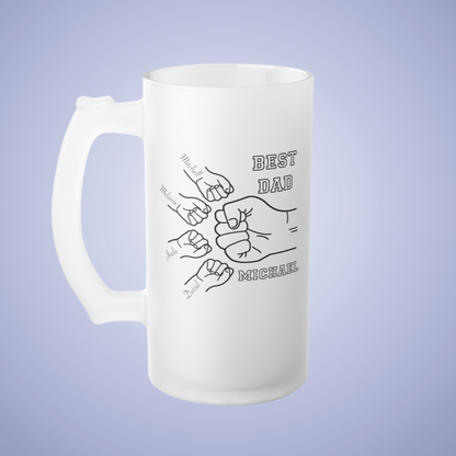 Personalized Frosted Glass Beer Mug Best Dad Ever Gift