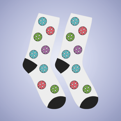 Pickleball Lover White Graphic Mid Length Socks Gift