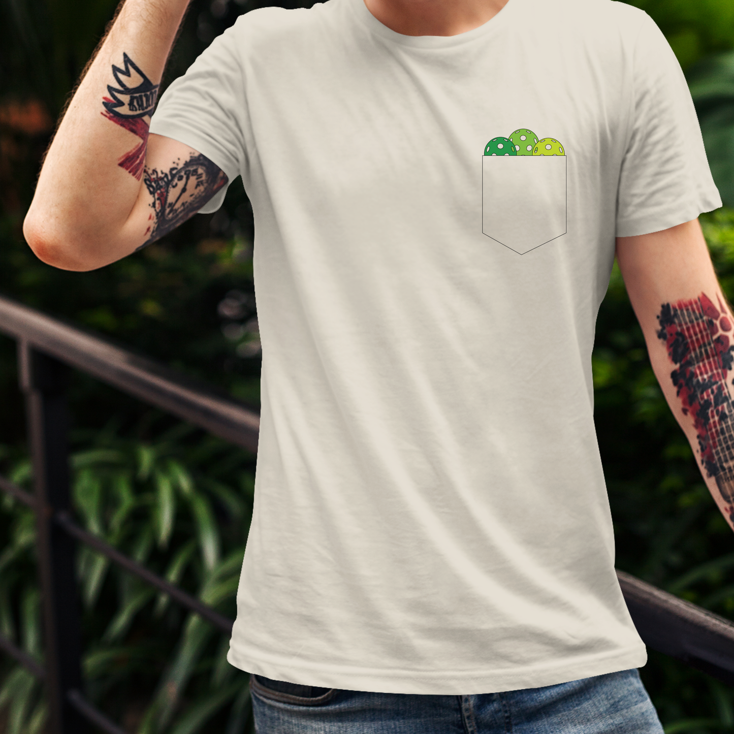 Pickleball Pocket Design T Shirt Green Graphic Design