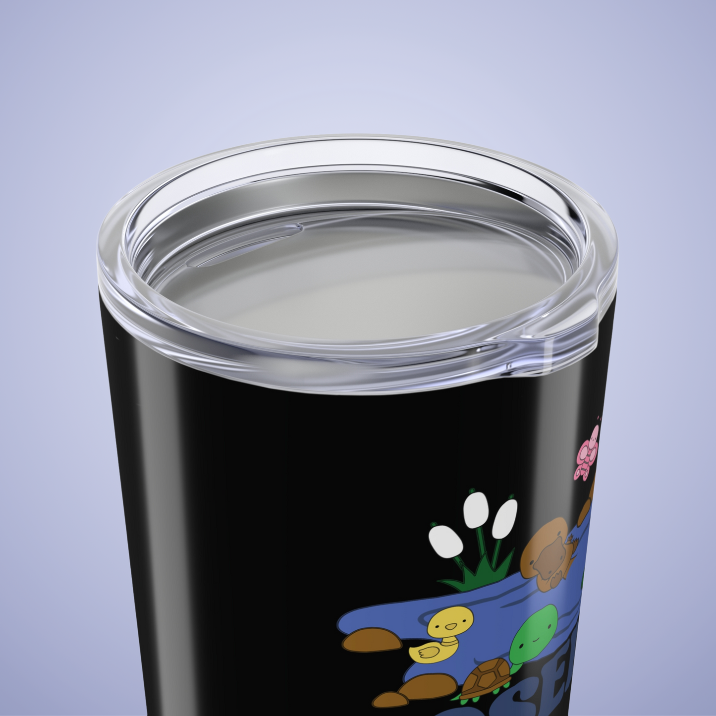 Pond Life Personalized Name Tumbler Birthday Gift Black