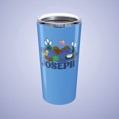 Pond Life Personalized Name Tumbler Birthday Gift Light Blue
